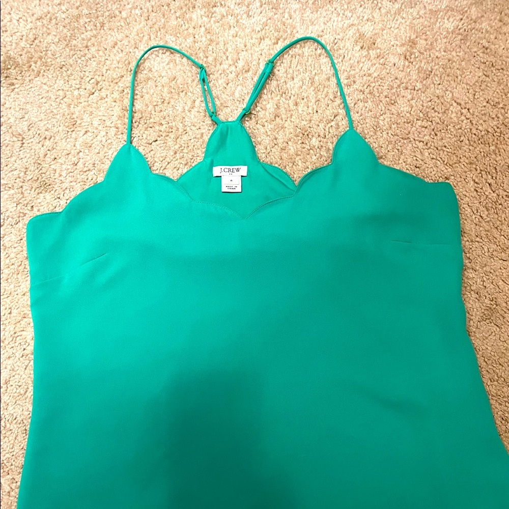 J. Crew silky racer back cami with scallop trim